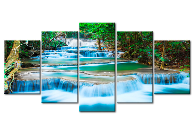 Canvas Blue Waterfall in Kanchanaburi, Thailand 58778