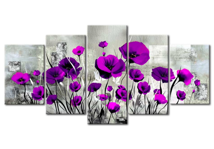Acrylic Print Meadow: Purple Poppies 92378 additionalImage 2
