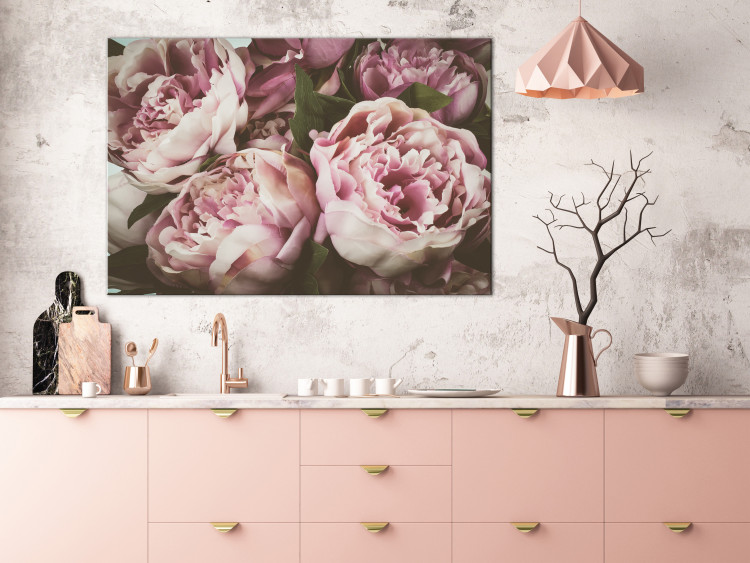 Canvas Bouquet of Pastel Flowers (1-part) - Peonies in Pink Shade 116388 additionalImage 3