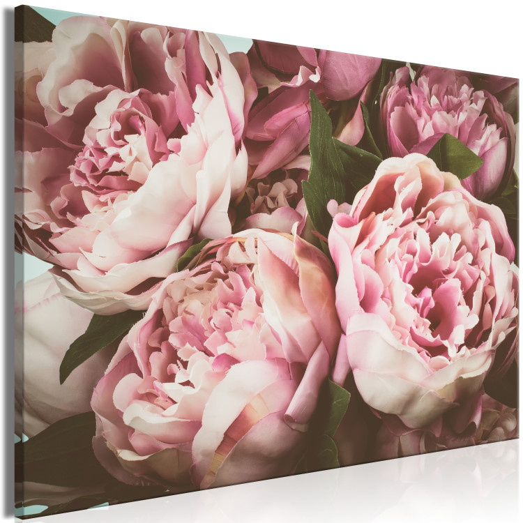 Canvas Bouquet of Pastel Flowers (1-part) - Peonies in Pink Shade 116388 additionalImage 2