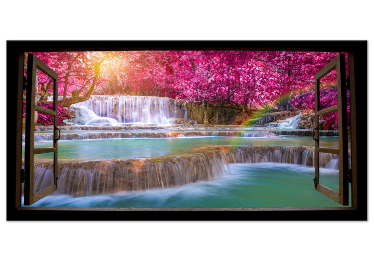 Large Canvas Pink Trees and Waterfall II [Large Format] 125588