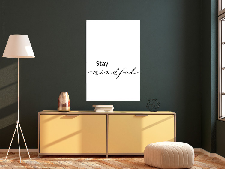 Poster Stay Mindful - English text on a uniform white background 130788 additionalImage 2
