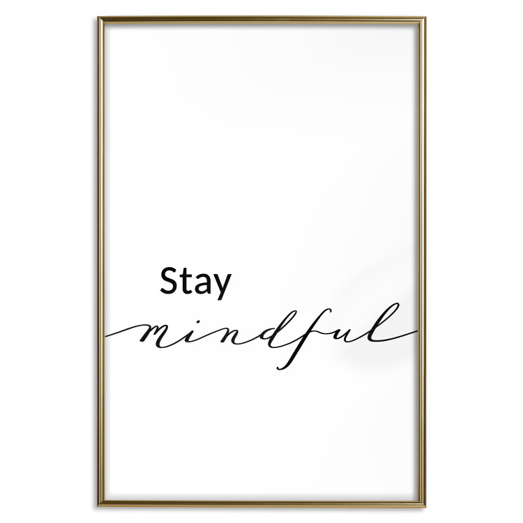 Poster Stay Mindful - English text on a uniform white background 130788 additionalImage 17
