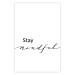 Poster Stay Mindful - English text on a uniform white background 130788