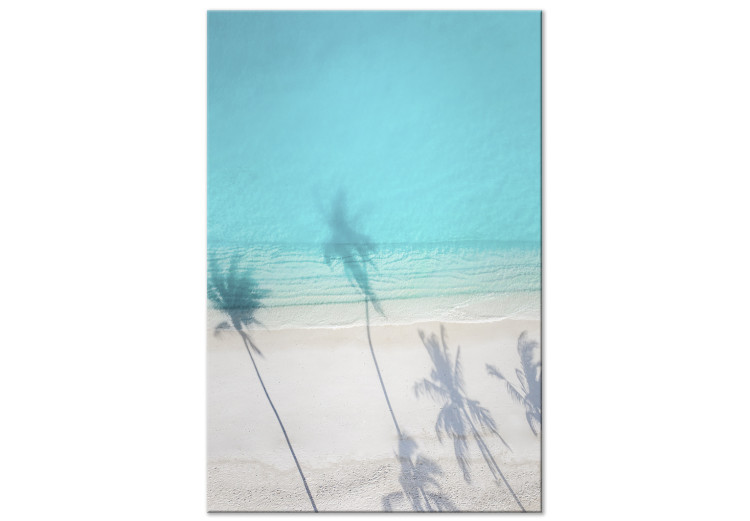 Canvas Turquoise coast - marine beach with white sand in the shade of palm 135288