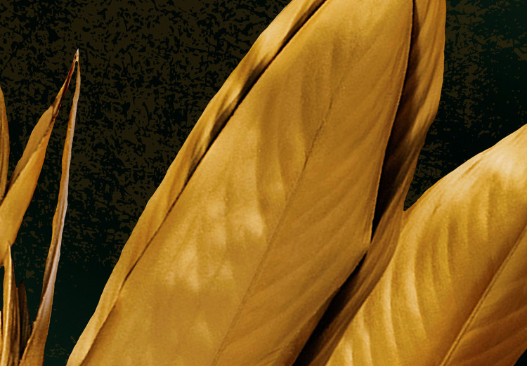 Poster Golden Vegetation - Bouquet of Leaves on a Dark Green Background 145488 additionalImage 2