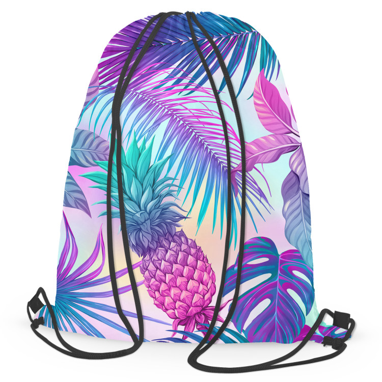 Backpack Piña colada - neon graphic pattern with tropical flora 147588