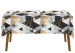 Tablecloth Elegenat geometry - a minimalist design with imitation marble and gold 147198 additionalThumb 3
