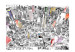 Wall Mural Sketch of New York - Black and White Architecture with Colorful Accents 61498 additionalThumb 1