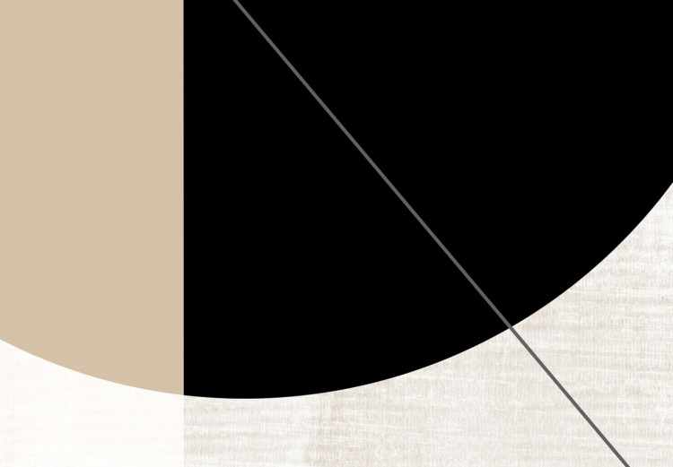 Canvas Black wheel - geometric abstraction on a beige background 137209 additionalImage 5