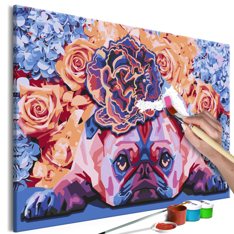 Paint by Number Kit Floral Pug 132119 additionalImage 3