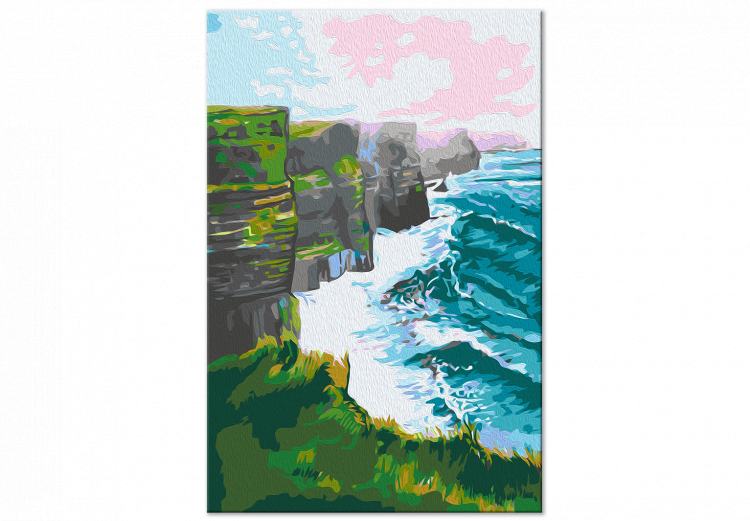 Paint by Number Kit Cliffs of Moher - Foaming Waves, Grassy Cliff and Pink Skies 144519 additionalImage 4