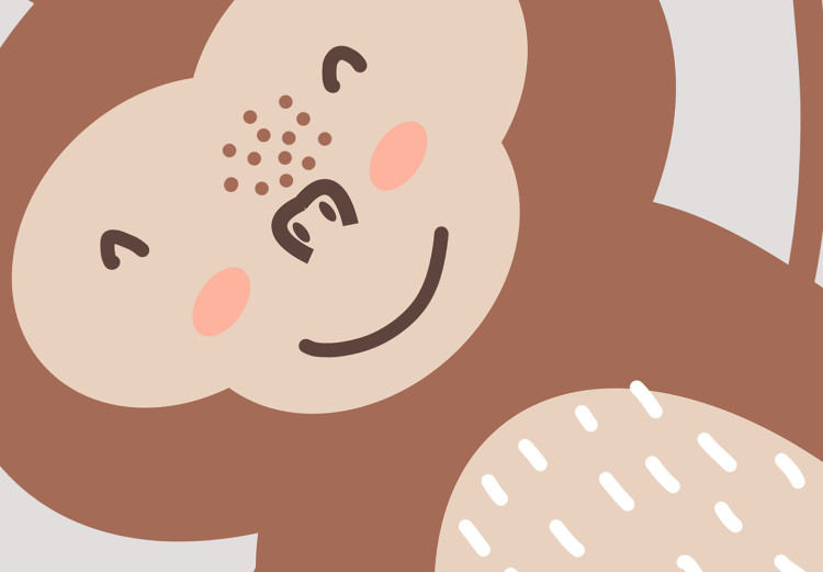 Poster Be Happy - Funny Brown Monkey with Banana and Motivational Text for Kids 146619 additionalImage 18