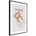 Poster Be Happy - Funny Brown Monkey with Banana and Motivational Text for Kids 146619 additionalThumb 12
