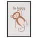 Poster Be Happy - Funny Brown Monkey with Banana and Motivational Text for Kids 146619 additionalThumb 4