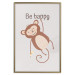 Poster Be Happy - Funny Brown Monkey with Banana and Motivational Text for Kids 146619 additionalThumb 7