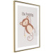 Poster Be Happy - Funny Brown Monkey with Banana and Motivational Text for Kids 146619 additionalThumb 17