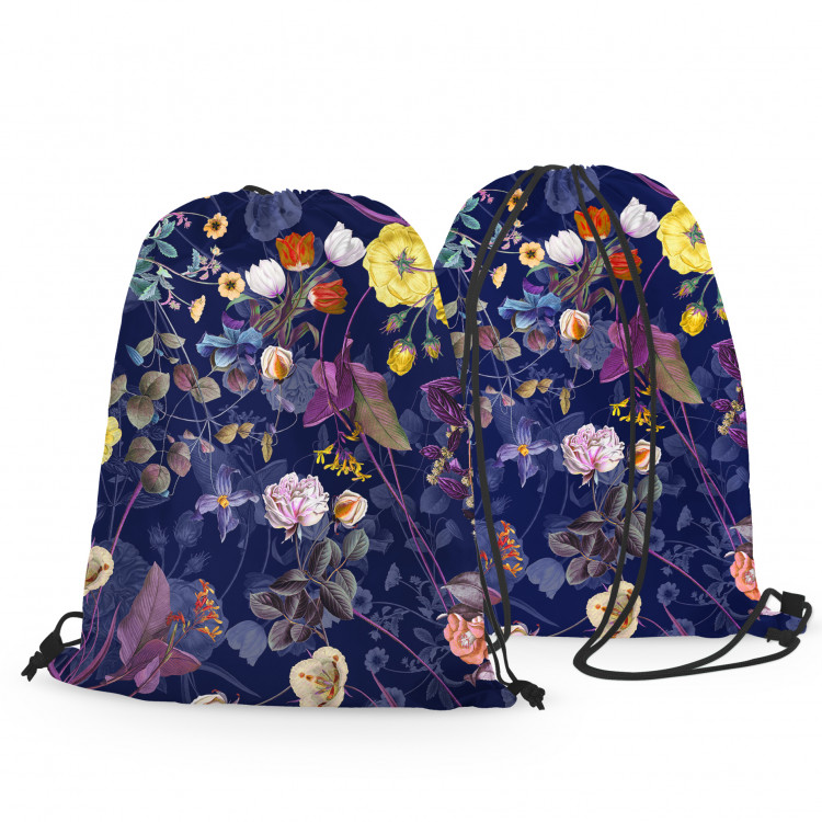Backpack Oriental meetings - floral composition on a sapphire background 147419 additionalImage 3