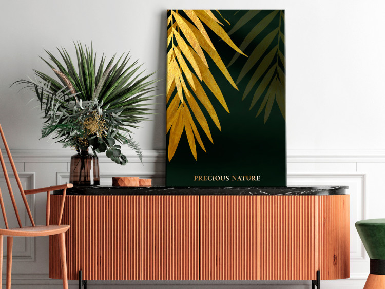 Canvas Tropical Leaves (1-piece) - landscape with exotic plants and text 148919 additionalImage 3