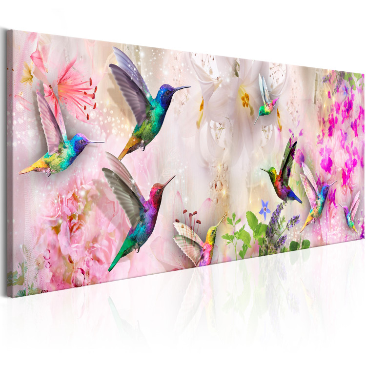 Canvas Colourful Hummingbirds (1 Part) Narrow 108029 additionalImage 2