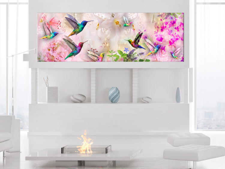 Canvas Colourful Hummingbirds (1 Part) Narrow 108029 additionalImage 3