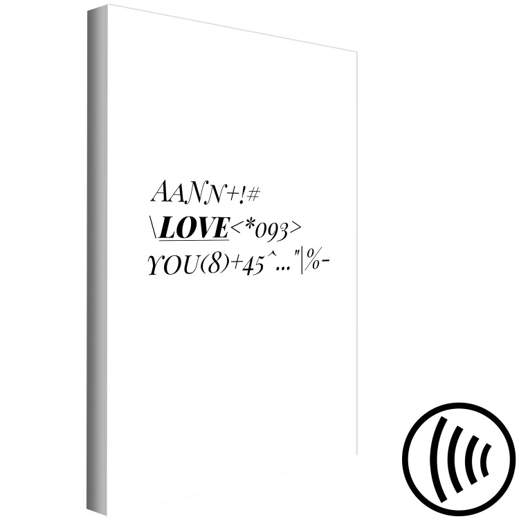 Canvas Mathematical code of love - minimalistic, black and white typography 122929 additionalImage 6
