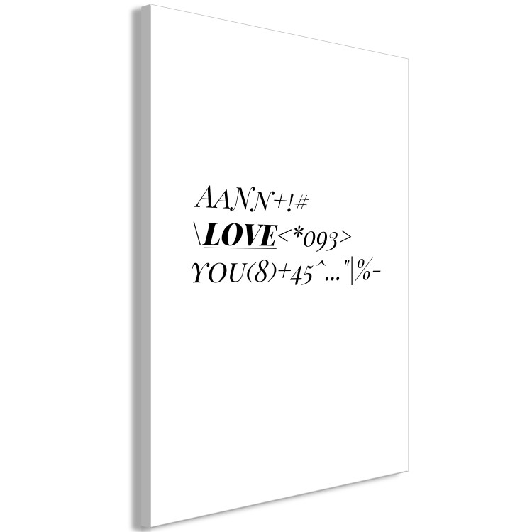 Canvas Mathematical code of love - minimalistic, black and white typography 122929 additionalImage 2
