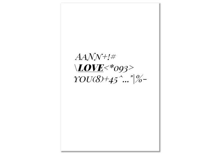 Canvas Mathematical code of love - minimalistic, black and white typography 122929