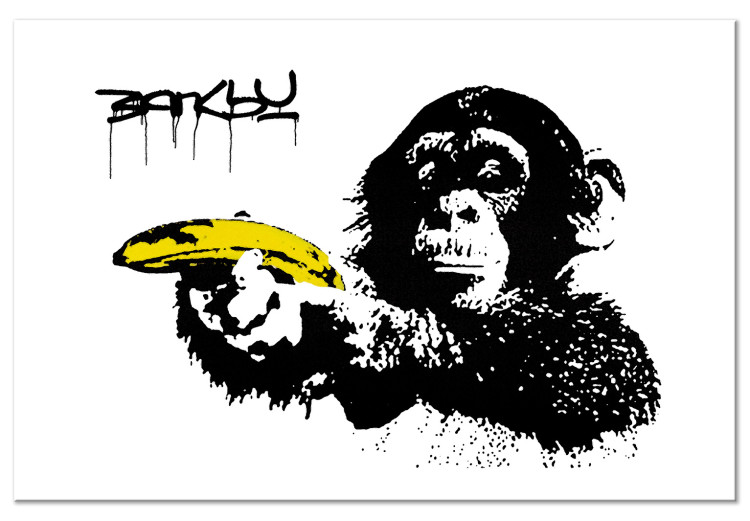 Canvas Banksy: Monkey with Banana (1 Part) Wide 132429