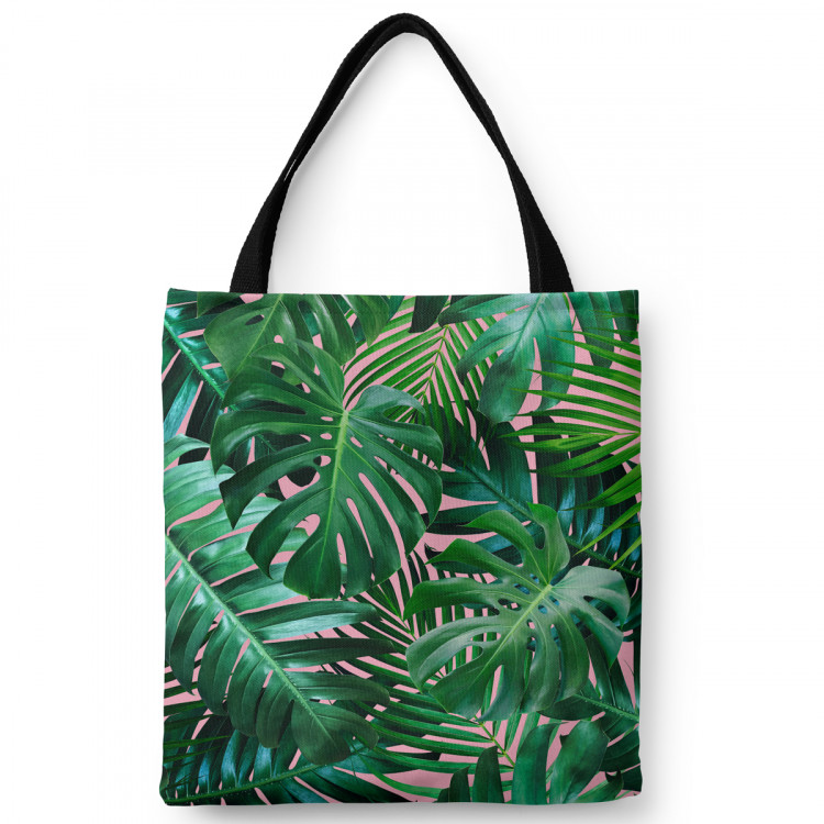 Shopping Bag Botanical lace - a floral composition in greens and pinks 147529