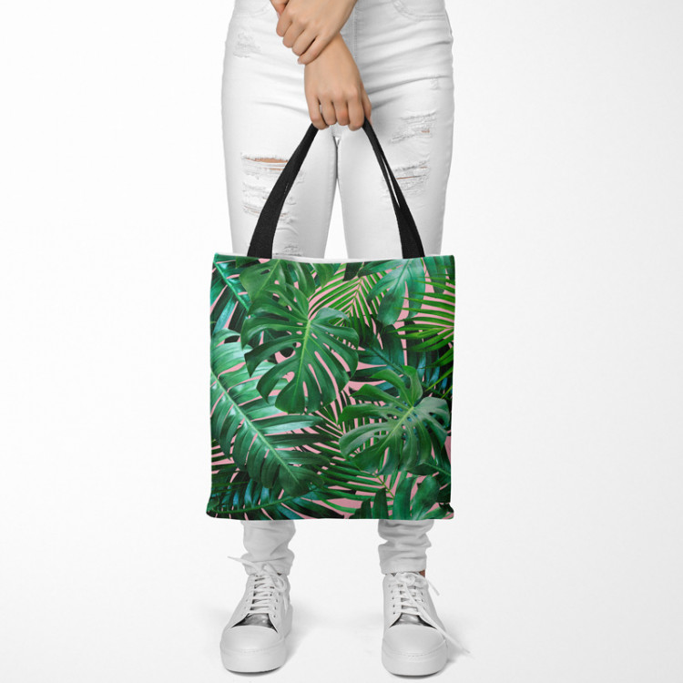 Shopping Bag Botanical lace - a floral composition in greens and pinks 147529 additionalImage 2