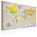 Canvas Unknown Lands (1-part) - Colorful Vintage-Style World Map 95929 additionalThumb 2
