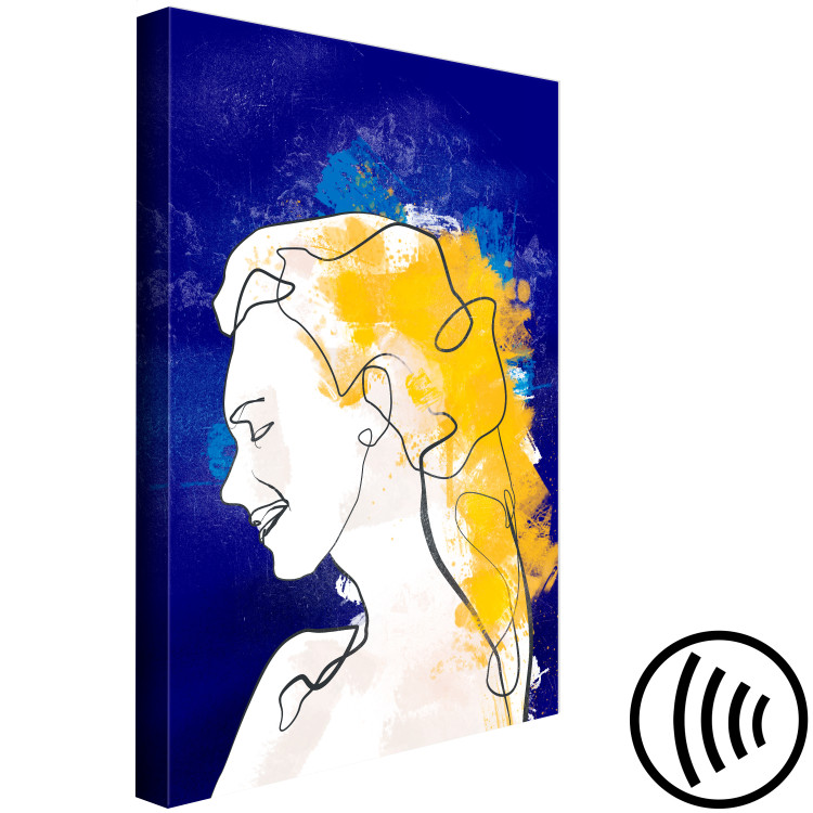 Canvas Portrait on a blue background - graphic in a minimalist style 135639 additionalImage 6