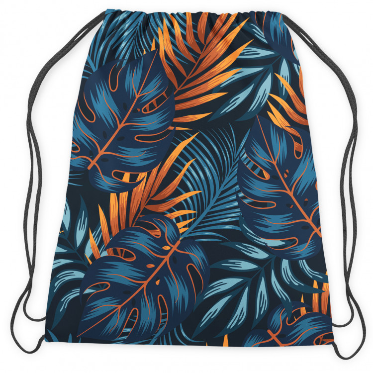 Backpack Mysterious bushes - blue and orange leaf motif 147539 additionalImage 2