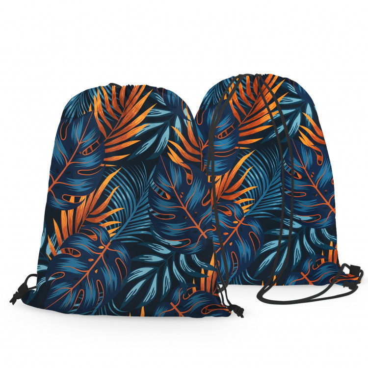Backpack Mysterious bushes - blue and orange leaf motif 147539 additionalImage 3