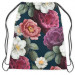 Backpack Peonies in bloom - floral, vintage style print, dark green background 147639 additionalThumb 2