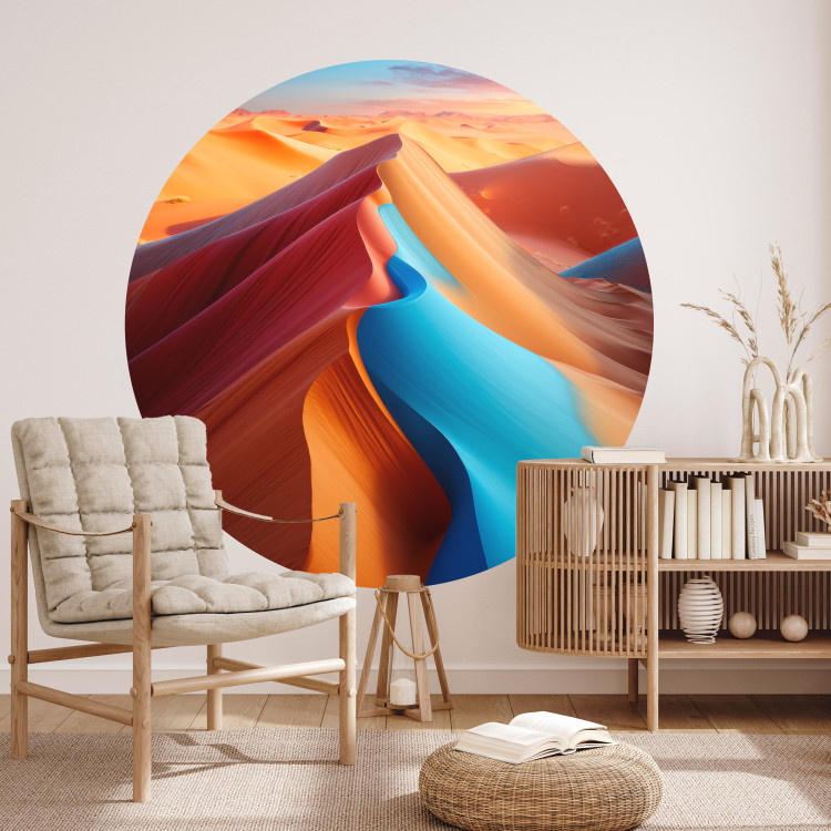Round wallpaper A Sandy Feast of Colors - A Colorful Desert Mountain Against the Sky 151639