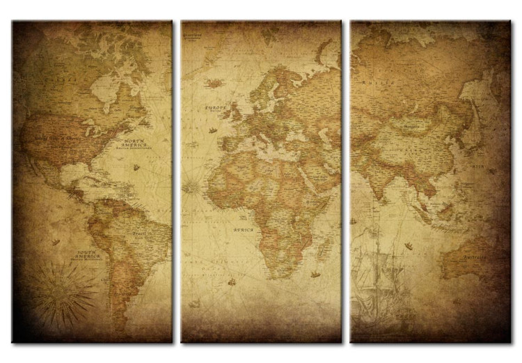 Canvas Old map: triptych 55239