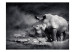 Wall Mural Peace of Animals - Black and white motif of a solitary rhinoceros on the savannah 61339 additionalThumb 1
