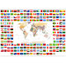 Wall Mural Geography lesson - world map with country flags in English 90439 additionalThumb 3