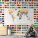 Wall Mural Geography lesson - world map with country flags in English 90439 additionalThumb 6