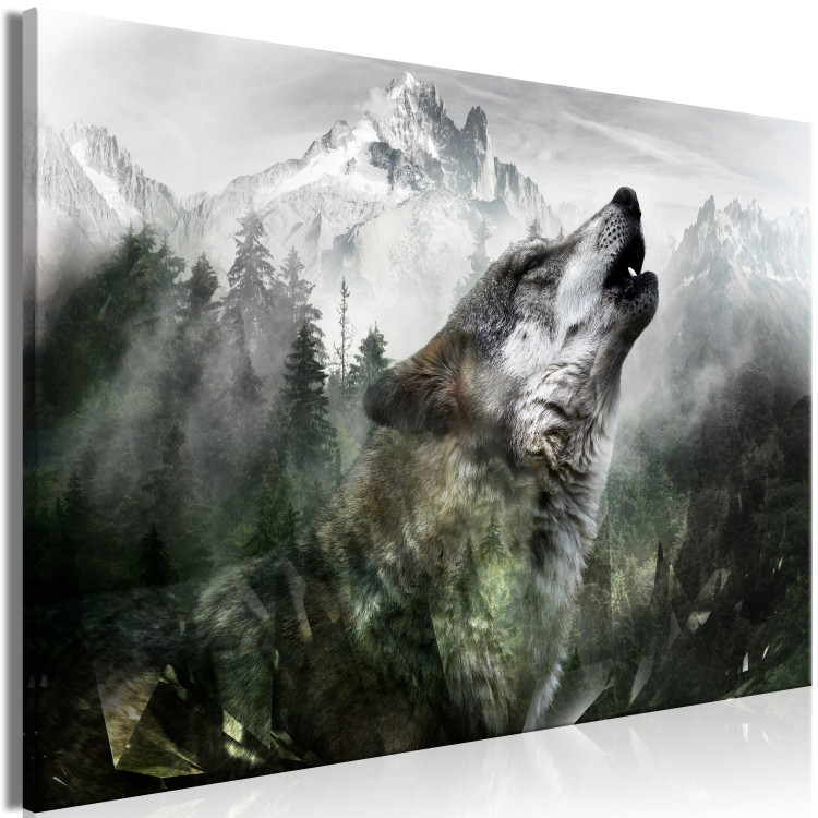 Canvas Howling Wolf (1 Part) Wide 125949 additionalImage 2