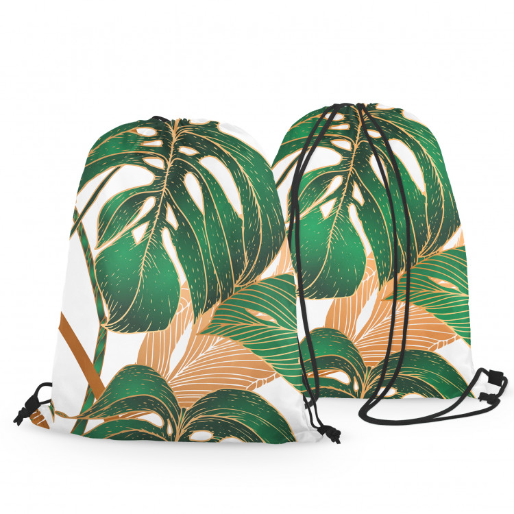 Backpack Hollow leaves - a botanical composition in shades of green and brown 147449 additionalImage 3
