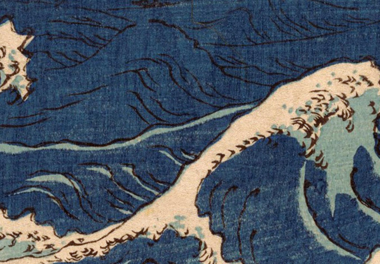 Round Canvas Japanese Woodcut Utagawa Hiroshige - Great Blue Wave 148749 additionalImage 2