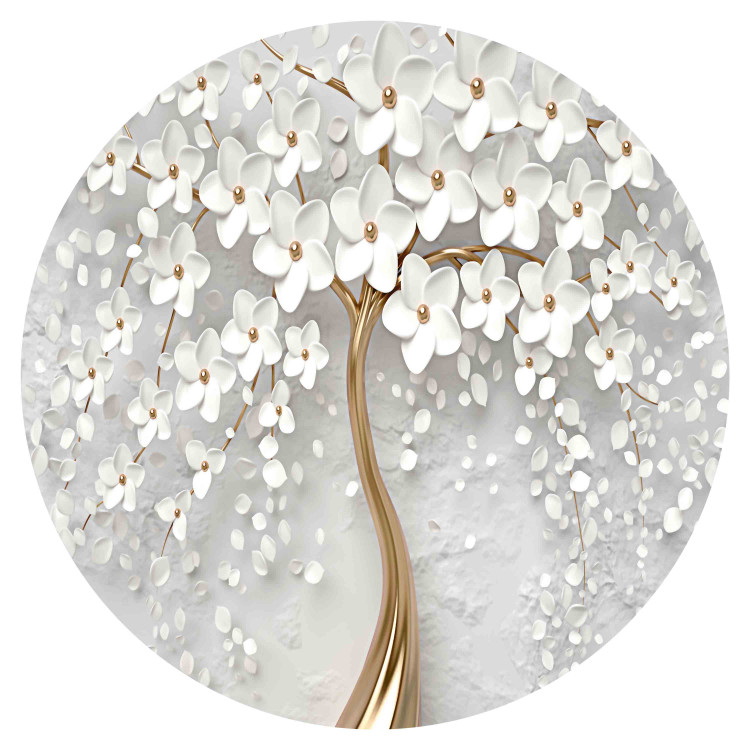 Round wallpaper Decorative Magnolia - Blooming Tree With White Flowers 149149 additionalImage 1