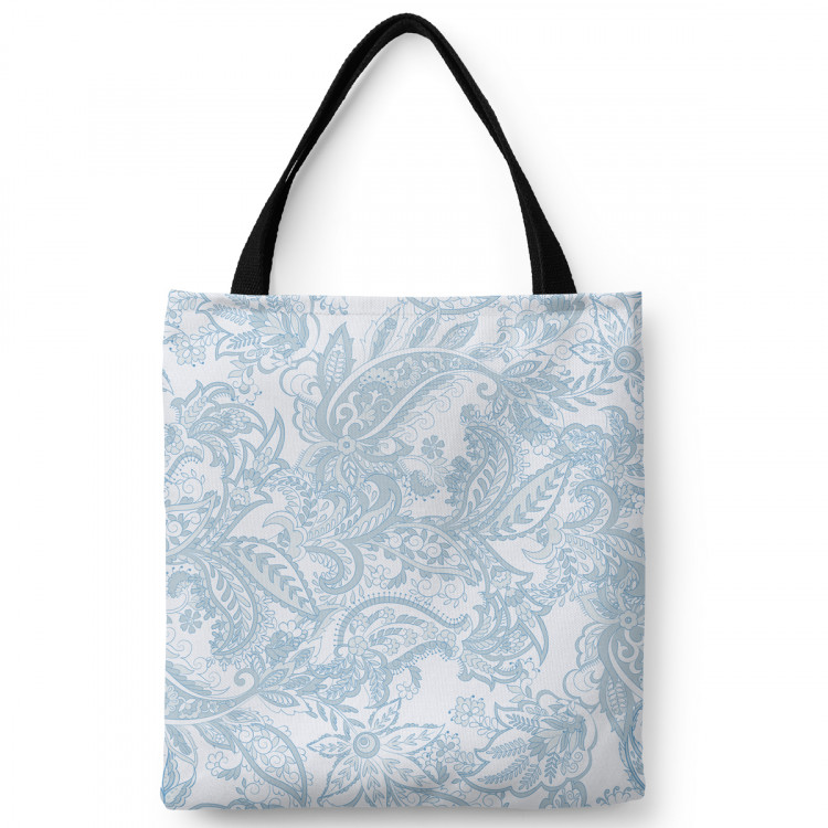 Shopping Bag The delicacy of nature - flowers and leaves in white and blue 147459