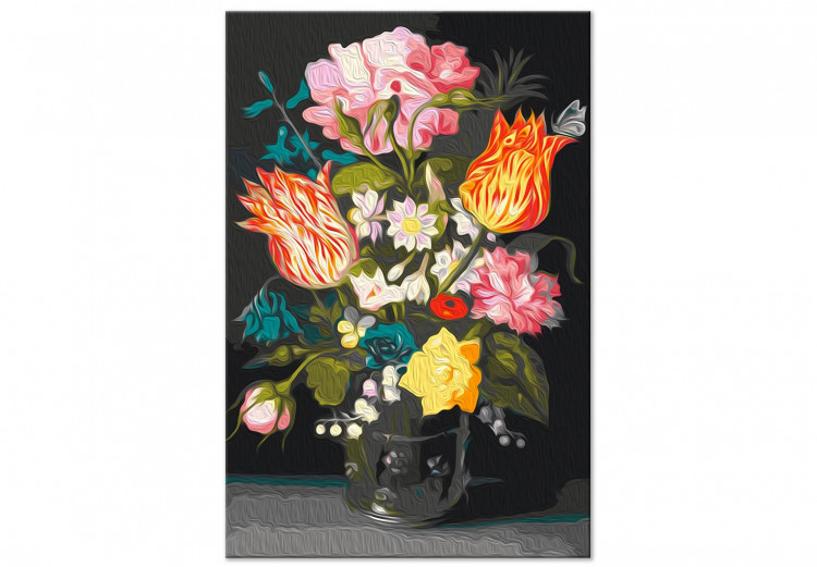Paint by Number Kit Colorful Flowers - Bouquet of Tulips, Peonies and Lily of the Valley in a Vase 147659 additionalImage 4