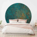 Round wallpaper Azure Mirror - Turquoise Abstraction With Visible Paint Structure 149159