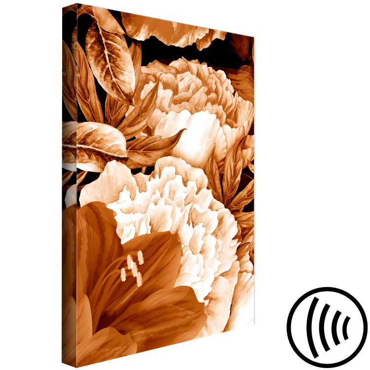 Canvas Bouquet of lilies and peonies in sepia - photo with flowers in sepia 123869 additionalImage 6