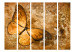 Room Divider Butterfly (Sepia) II (5-piece) - beautiful insect on an orange background 132569 additionalThumb 3